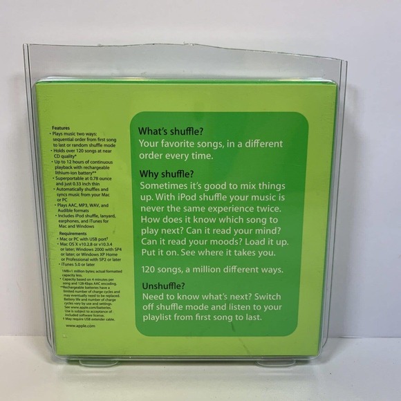 Apple iPod shuffle 1st Generation White (512MB) MA133LL/A New Sealed - Picture 2 of 6